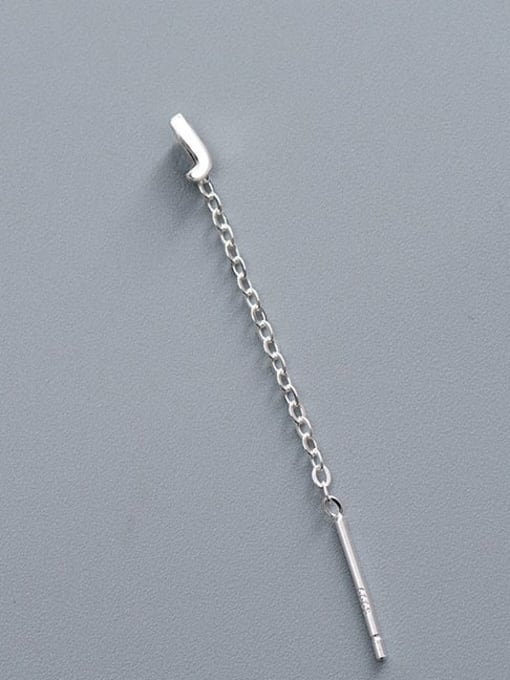 ES2180 [Single J Letter] 925 Sterling Silver Tassel Minimalist Threader Earring